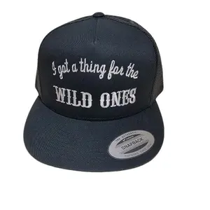 I got a thing for the Wild Ones Mesh Adjustable Snapback Direct Embroidered Flat Bill Trucker Hat Cap Black.