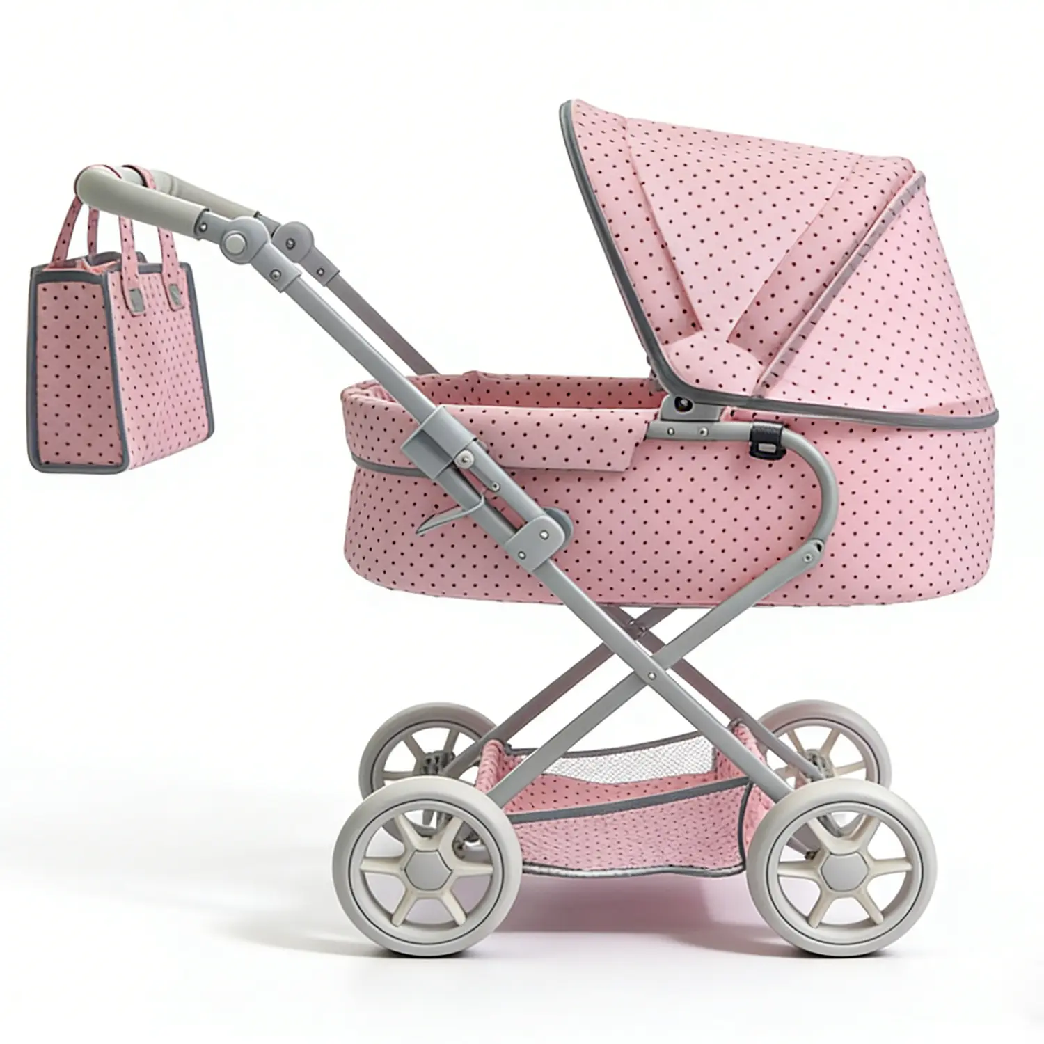 Baby Dolls  Stroller Foldable Pram Soft Adjustable Handle Quick-Folding Design A Shoulder Bag For Kids Playing