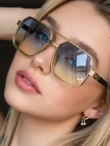 Unisex Pilot Sunglasses, Vintage Classic Design, Ideal for Beach Vacations, Perfect for Women, Casual Style, Summer Travel Accessories, Vintage Aviator Sunglasses