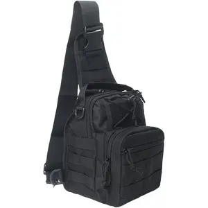 Outdoor tactical backpack, EDC, Molle system shoulder bag, wear-resistant, waterproof, large-capacity crossbody bag, camping, hiking, trekking, fishing, daily carry chest bag, men and women available