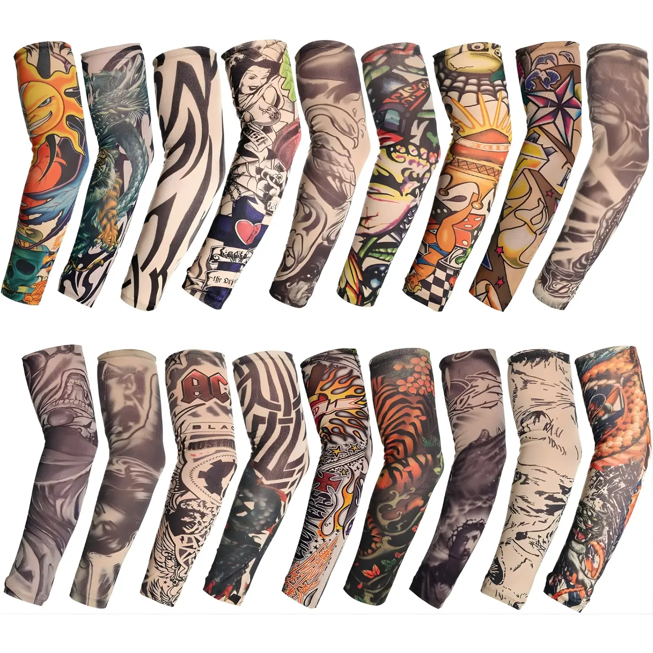 18 Pack Temporary Tattoo Arm Sleeves for Men Women Fake Tattoo UV Protection Sleeve arm sleeve