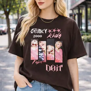Vintage Graphic T-Shirt, Kpop Stay Fan Merch, Stray Fan Shirt, Boy Band Music Shirt, World Tour New Album Tee | Gifts For Fan, Trendy Red-colored heart T-Shirt