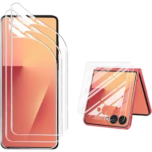 3 Pack for Samsung Galaxy Z Flip 7 Screen Protector,3 Front Tempered Glass + 3 Main TPU Screen Protector,Anti Scratch Bubble Free Screen Protector for Galaxy Z Flip 7 2025,Clear