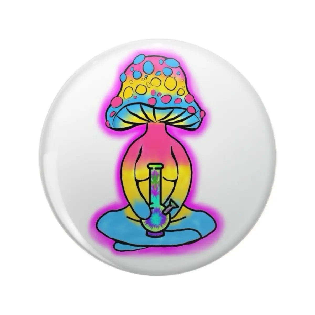 colorful mushroom pin for celebrating