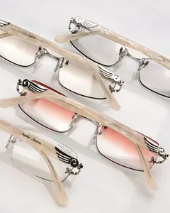 18K WHITE GOLD WHITE PEARL RIMLESS FRAME