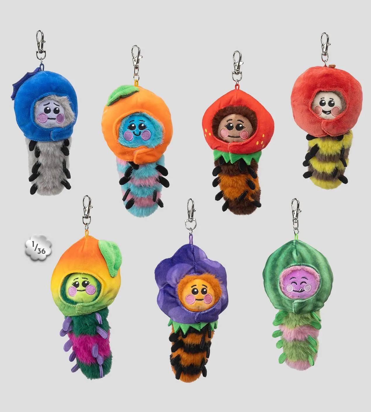 Kaleidos Creative - Wooly Bear and Friends Plush Keychain - Blind Box - Mystery Box