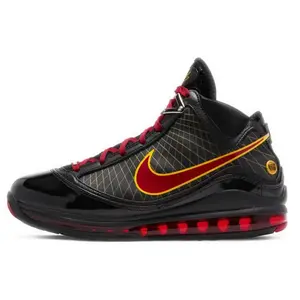 Nike LeBron 7 QS Fairfax Retro Basketball Shoes for Men and Women – Mid-Top, Comfortable, Stylish Black and Red Verifiable, with credentials and supporting global authentication