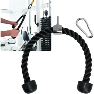 Tricep Rope - 28 Inches with Carbon Steel Carabiner, Premium Cable Attachments for Gym - Perfect Tricep Pull Down Attachment for Home or Gym, Excellent Gift Idea