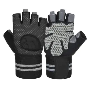 Gym Gloves for Weightlifting & Training – Breathable Mesh, Anti-Slip Palm, Wrist Support, Open-Back Design (1 Pair)