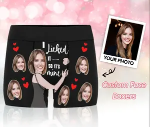 Custom Underwear with Face Personalized I llcked It So Its Mine boxers with Photo Anniversary Birthday Gifts for Boyfriend Gifts for Husband ethika boxers Fabric Menswear