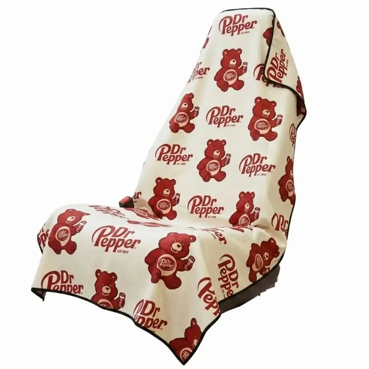 Dr Pepper Car Seat Cover Towel, Universal Fit Auto Seat Protector, Quick Dry Sweat Absorbent Seat Cover, Washable Vehicle Interior Accessory for Cars, Trucks & SUVs