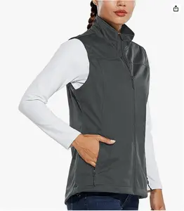 baleaf Women's Lightweight Vest Softshell Sleeveless Jacket Windproof Stand Collar with Zipper Pockets Running Hiking Golf