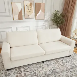 83 Inches Modern Sofa,Comfy Teddy Velvet Sofa with Deep Seats, Loveseat Couch with Removable Washable Cover