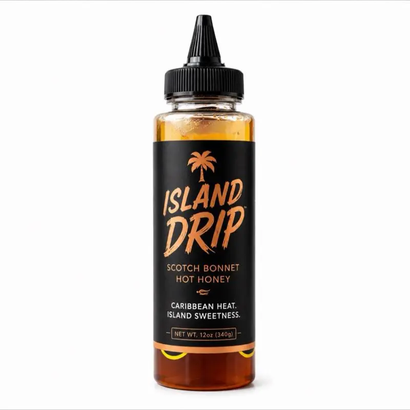 Island Drip Caribbean Hot Honey with Scotch Bonnet Pepper – 12 oz