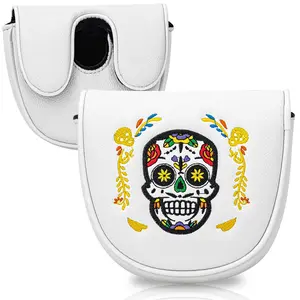 New semi-round golf club cover LAB DF3 universal white skull putter strong magnetic protective cap cover Golf Accessories