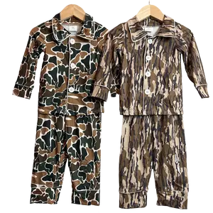Boys Camo Long Sleeve Pajama Set  Soft Comfy Cotton Sleepwear  Stylish Kids Loungewear