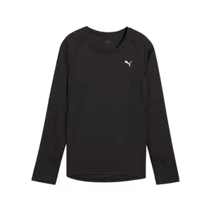 PUMA Womens Run Velocity Crew Neck Long Sleeve Athletic Running Casual Tops  - Black