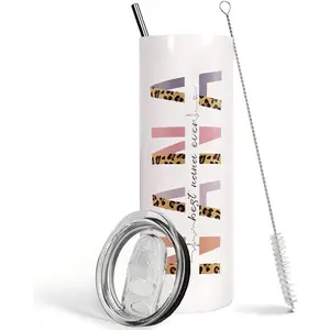 Ceovfoi 20 oz Stainless Steel Insulated Coffee Mug - Transparent Lid, Stylish Leopard Print, Portable Vacuum Flask with Straw, Superior Insulation, Ideal Nana Birthday Gift (Indoor Use)
