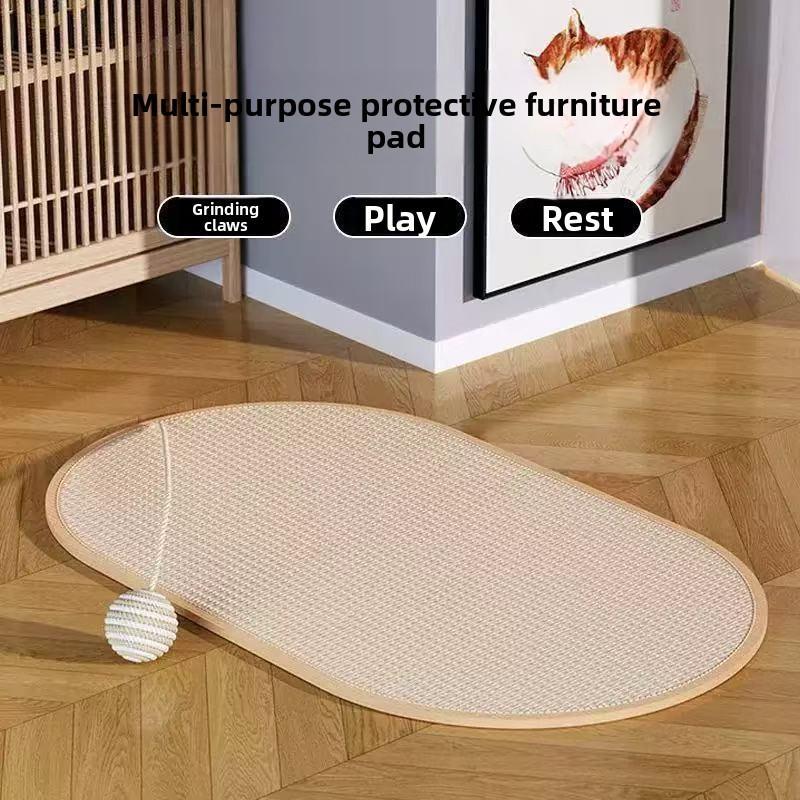 Wall & Sofa Saver Cat Scratcher - Extra Large Sisal Pad with Rolling Ball Toy, Shed-Free Scratching Board for Cats, Durable Cat Tree Board for Home Protector space-saving design furniture scratchpad stuff natural aesthetic,summervibes tiktokshopspringglow
