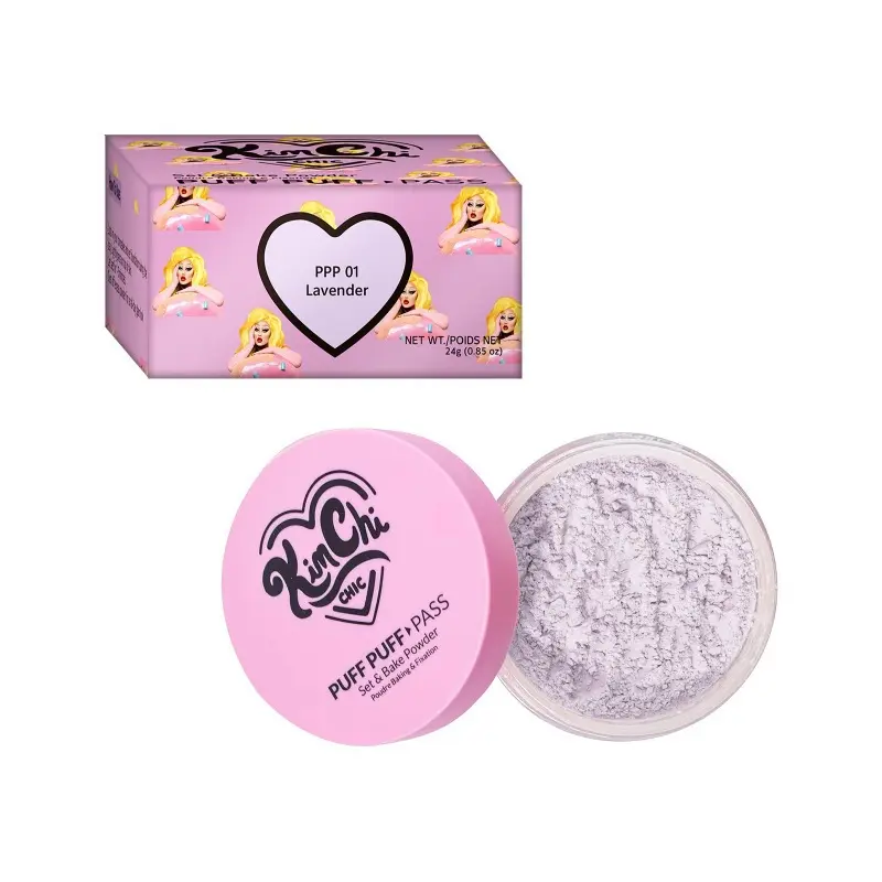 KimChi Chic Puff Puff Pass Bake Setting Powder, Rice & Vitamin E Infused Translucent Loose Powder, Lightweight Longwear Oil Control Matte Face Makeup Powder