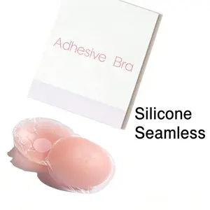 4pcs/20pcs Silicone Adhesive Bra for Women, Sticky Waterproof Fashion Design strapless