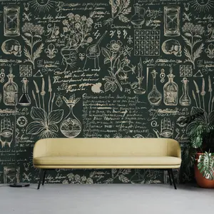 Herbal Medicine Vintage Wall Mural, Home Improvement Wallpaper, Decorative Wall Trim Accessory