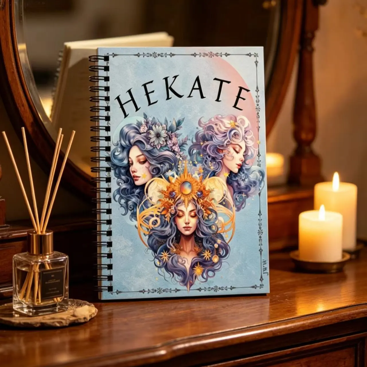 Hekate Goddess Coil Notebook, Mystical and Spiritual Journal, Perfect for Wicca and Pagan Practices, Exclusive for Occult Enthusiasts