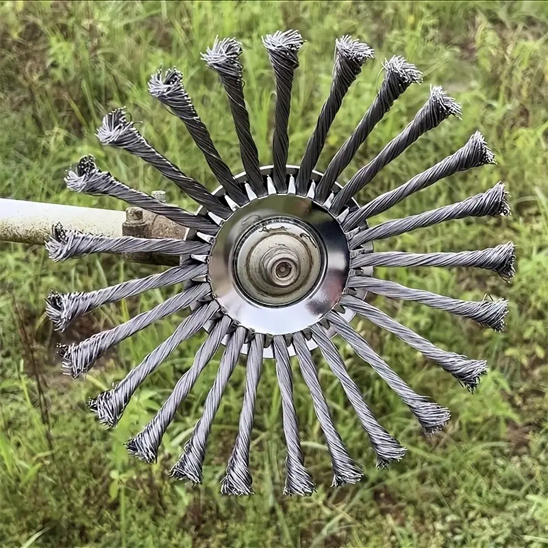 5-Piece Set (1 10-inch Wire Cut Wheel Trimmer Head and 4 Accessories) - Heavy Duty Weed Cutting Wheel for lawn mowers, suitable for most trimmers, gardening and roadside mowing tools