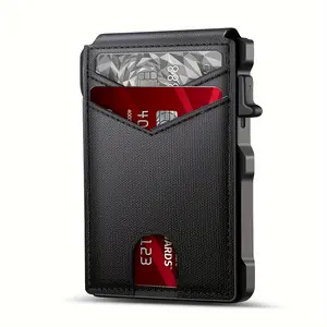 Men's Wallet, Ultra-Thin Leather Pop-up Wallet Credit Card Holder, RFID Shielded Bifold Minimalist Wallet, Ideal Gift for Men