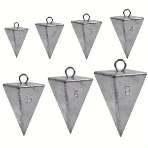 6/10pcs Lead Fishing Weight Sinker Pyramid Sinkers for Ocean Surf Fishing Gear Catfish Tackle 1oz 2oz 3oz 4oz 5oz 6oz 8oz Saltwater Freshwater