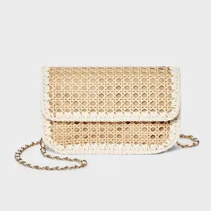Straw Caning Crossbody Bag - A New Day Natural