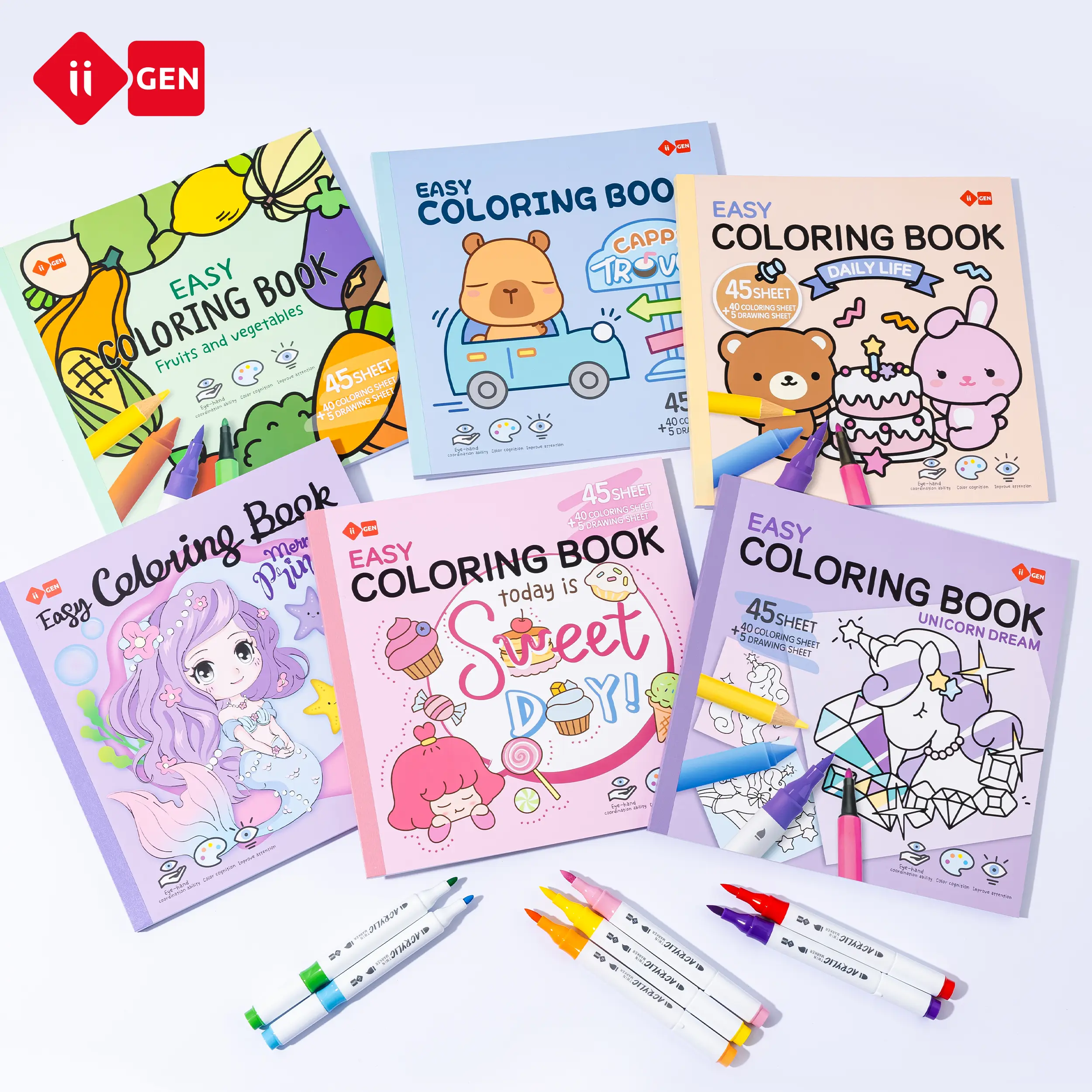 iiGEN Premium 120gsm Coloring Books (2 or 3 Book Custom Bundle)