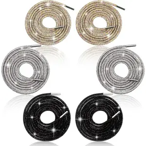 Crystal Shiny Rhinestone Glitter Shoe Laces Rope for Sneakers Hoodies Sweatpants Trunks Bags Daily Fashion Replacement Supplies diy canvas Shoelaces Footwear Walking