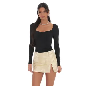 Floral Jacquard Skort in Champagne