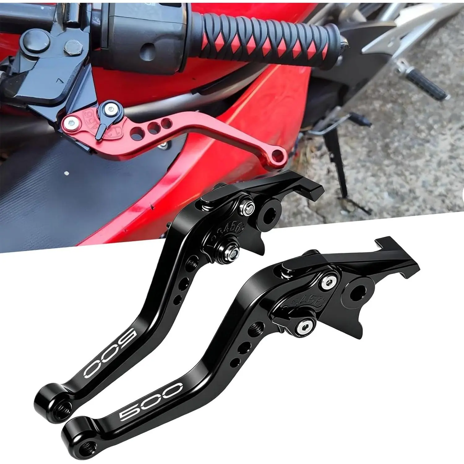 Motorcycle Brake Lever for Ninja 500 2024 2025 Adjustable Gear Motorcycle Brake Lever & Clutch Lever for Ninja500 Original Install No Cutting, Ninja 500 Accessories Black