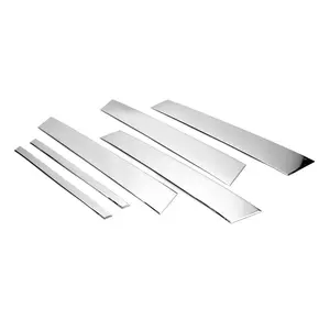 Stainless Steel Chrome Polished Stick-On Side Door Pillar Post Trim Set Compatible with 2012-2018 3 Series 4Dr Sedan