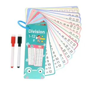 15 Division Learning Cards, Reusable Write-On Practice Cards, Teacher Teaching Aid, Christmas Gift, Student Study Tools (1-12)
