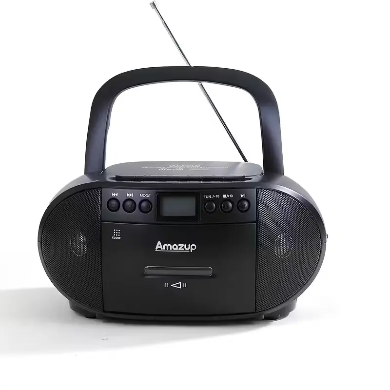 M-amazup Retro CD Cassette Boombox With Twin Independent Large Stereo Speakers, Room-Filling Balanced Surround Sound, Multi-Media Portable Audio Player For Group Family Listening And Outdoor Multi-Person Gathering Entertainment