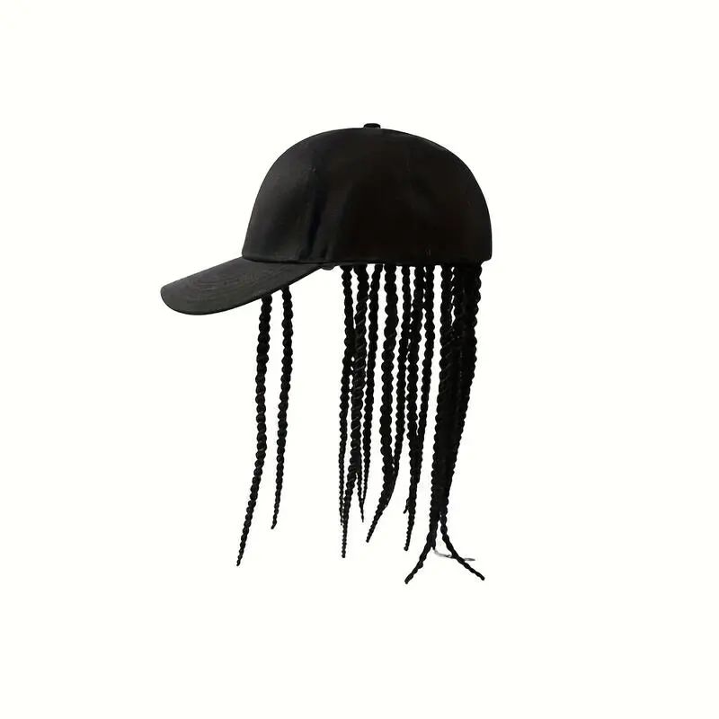 Gender-Neutral Urban Punk Hip-Hop Dreadlock Wig Snapback Cap - Festive Party Hats, Premium Heat-Fiber, Adjustable, 2 Sizes (13.8/17.7 in), Black/Brown, Bold Look, Motorcycle Wear, Party Accessory, Gender-Neutral Party Hats