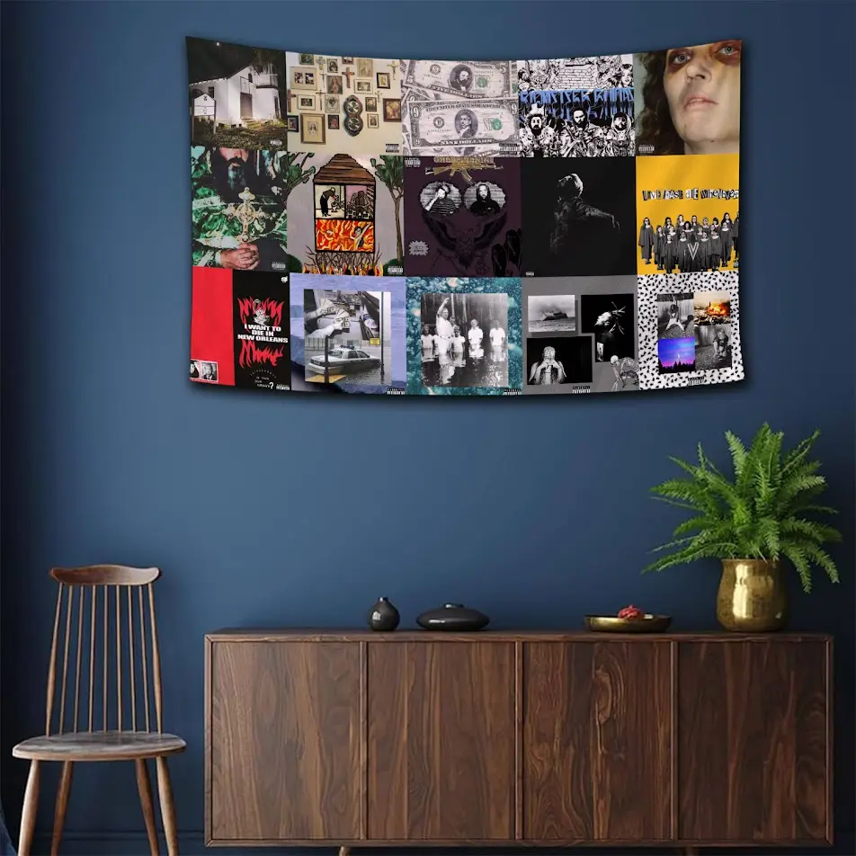 Suiccideboys Album Collage Flag Tapestry, G59 Recordds Rap Duo Wall Art, 3x5 Feet Indoor Wall Decor, Hip Hop Music Fan Gift |   GN050226.R2715.ID00