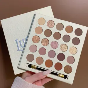 Butterfly Cream Eyeshadow Palette, Makeup Cosmetic, Shimmer and Matte, Milk Tea Earth Tones, 25-Color Large Palette