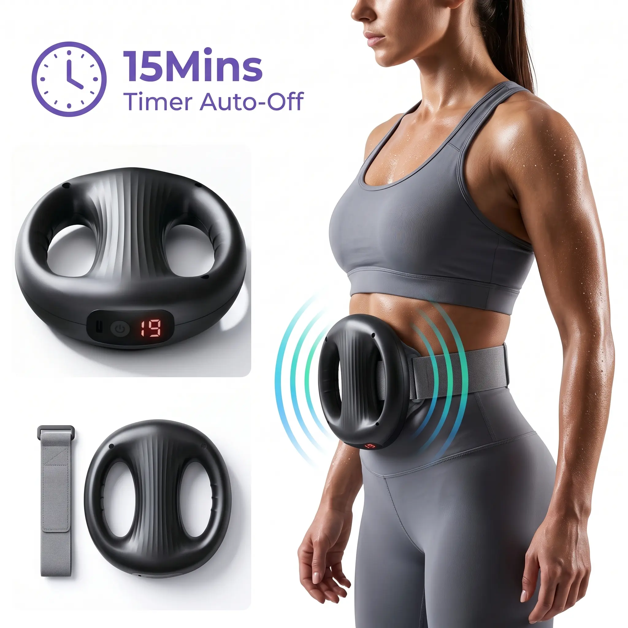 Adjustable myofascial ring for core training—waist fitness equipment suitable for gym and home use