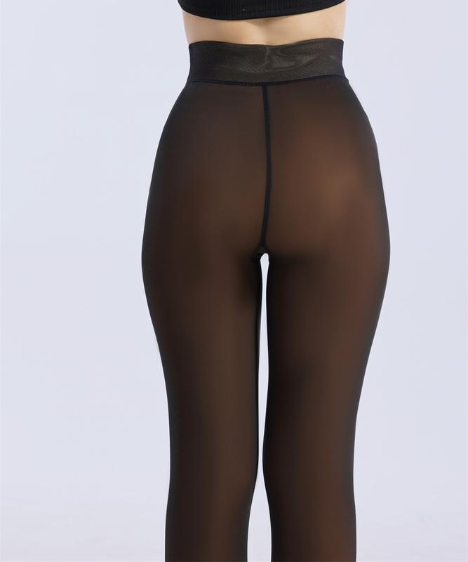 Women's Tights Fake Translucent Warm Thermal Pantyhose Sheer Thick Leggings Ladies Under Dress for Winter with Plush Inner Layer,High quality Tights,Soft and Breathable,Stretchy,Everyday,Minimalist,Slim.