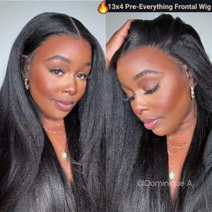 UNice Nlack Friday Glueless Wig 7x5/13x4 Glueless Pre-cut HD Lace Natural Black Yaki Glueless Wig With Pre-plucked Hairline