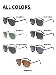 TR90 Semi-Metal Polarized Sunglasses | Trendy Geometric Double Bridge Frame UV400 Protection Lightweight & Durable Unisex Summer 2026 Fashion Shades Travel & Vacation Essential