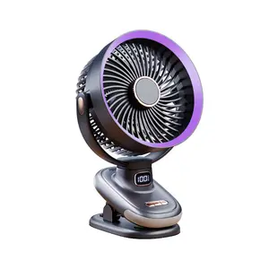 New clip-on fan with night light, oscillating small fan, rechargeable, timed circulation fan, wall-mounted and desktop fan