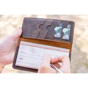 Personalized Leather Checkbook Cover