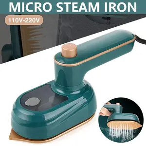 Mini Steam Iron for Clothes, Travel Steamer for Clothes Portable Steamer Travel Iron, Micro Steam Iron Mini Handheld Steamer Support Dry And Wet Ironing for Home Travel (Green)