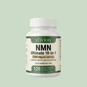 NMN 1000mg Supplement, 10-in-1 Complex with NMN 500mg, Trans-Resveratrol, CoQ10, TMG, Quercetin & Glutathione - Advanced NAD+ Support for Cellular Energy & Vitality - 120 Veggie Capsules