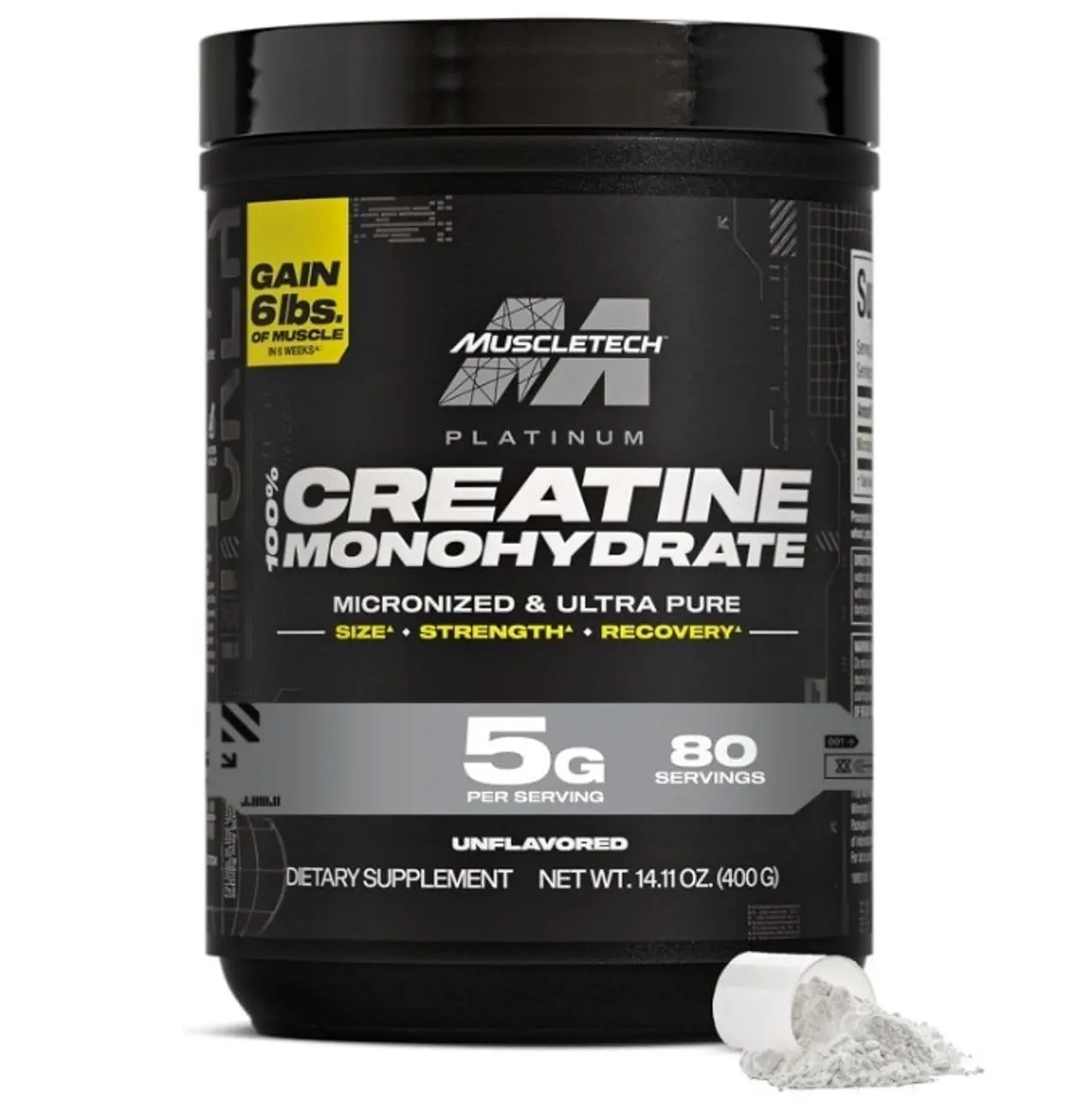 Creatine Monohydrate Powder, Platinum Pure - Unflavored Micronized Creatine for Men & Women - Workout Supplements for Performance, Muscle Recovery & Builder-(80 Servings) Packaging May Vary